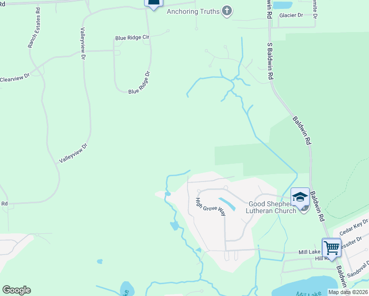 map of restaurants, bars, coffee shops, grocery stores, and more near 4230 Mill Lake Road in Orion charter Township
