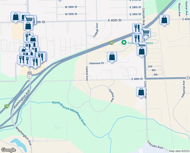 map of restaurants, bars, coffee shops, grocery stores, and more near 19 East 48th Street in Holland