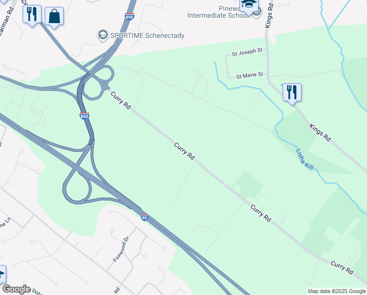 map of restaurants, bars, coffee shops, grocery stores, and more near in Schenectady