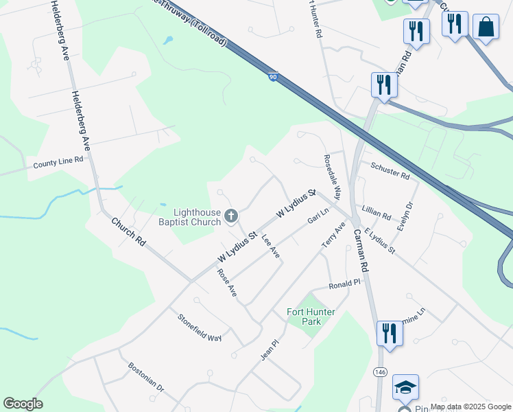 map of restaurants, bars, coffee shops, grocery stores, and more near 8 Remmington Road in Schenectady
