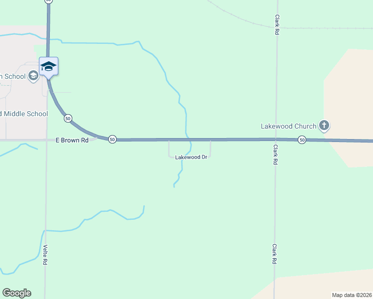 map of restaurants, bars, coffee shops, grocery stores, and more near 9580 Brown Road in Lake Odessa
