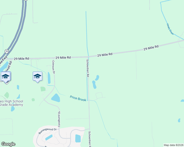 map of restaurants, bars, coffee shops, grocery stores, and more near 62750 Schoenherr Road in Washington