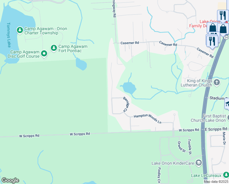 map of restaurants, bars, coffee shops, grocery stores, and more near 1657 Covington Woods Lane in Oakland County