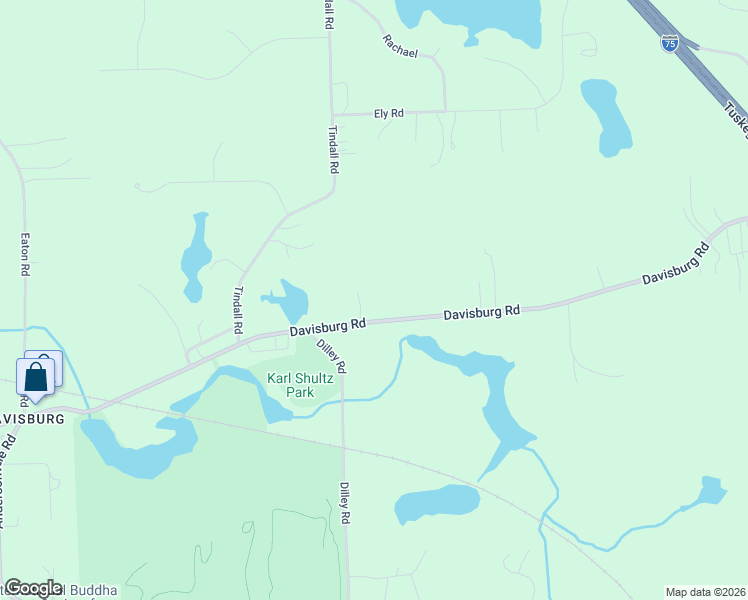 map of restaurants, bars, coffee shops, grocery stores, and more near 11892 Davisburg Road in Oakland County