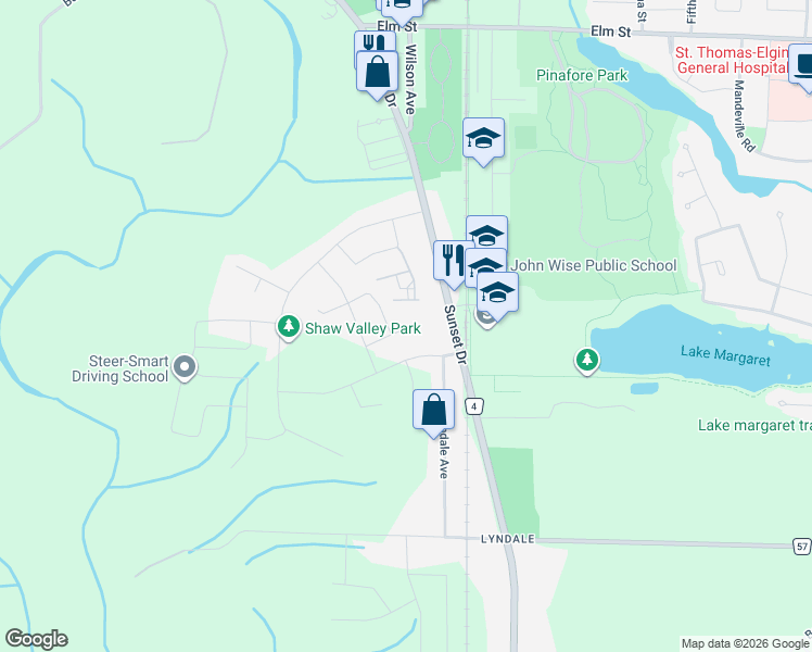 map of restaurants, bars, coffee shops, grocery stores, and more near 11 Doral Court in St. Thomas