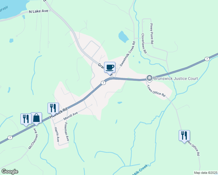 map of restaurants, bars, coffee shops, grocery stores, and more near 978 Hoosick Road in Troy
