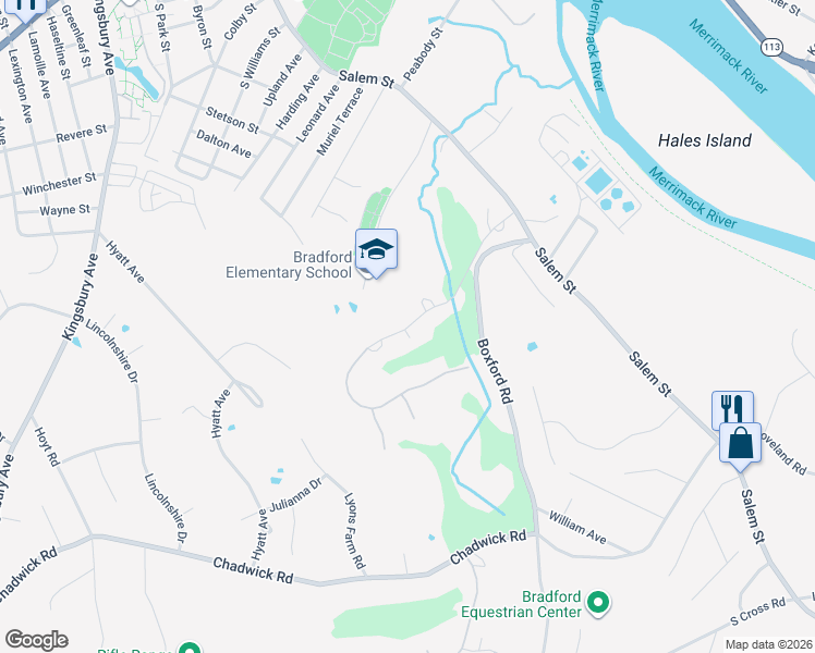 map of restaurants, bars, coffee shops, grocery stores, and more near 81 Orchard Hill Road in Haverhill