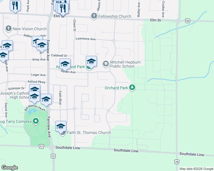 map of restaurants, bars, coffee shops, grocery stores, and more near 40 Noble Lane in St. Thomas