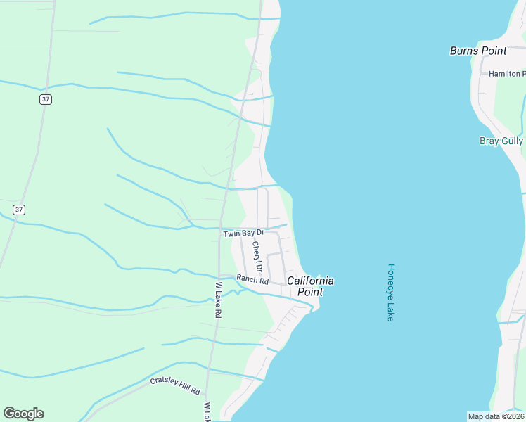 map of restaurants, bars, coffee shops, grocery stores, and more near 5551 Walt Drive in Honeoye