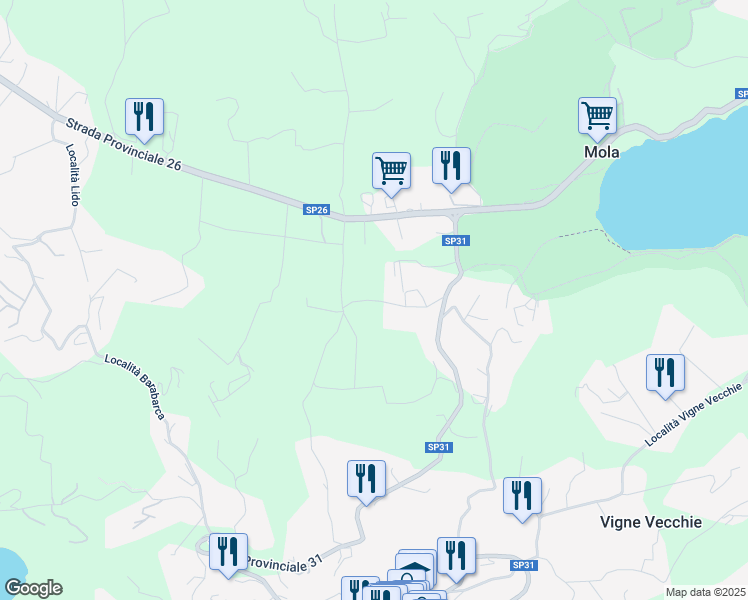 map of restaurants, bars, coffee shops, grocery stores, and more near 3B Via Bivio Mola Capoliveri in Mola