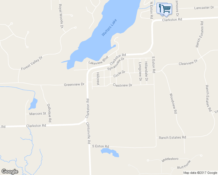 map of restaurants, bars, coffee shops, grocery stores, and more near 4965 Crestview Drive in Clarkston