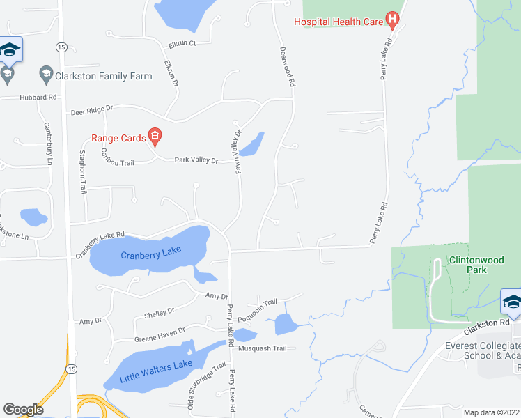 map of restaurants, bars, coffee shops, grocery stores, and more near 8085 Deerwood Road in Independence charter Township