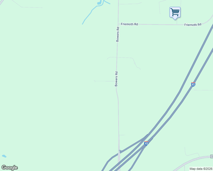 map of restaurants, bars, coffee shops, grocery stores, and more near N7321 Bowers Road in Elkhorn