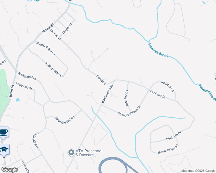 map of restaurants, bars, coffee shops, grocery stores, and more near 98A Currier Street in Methuen