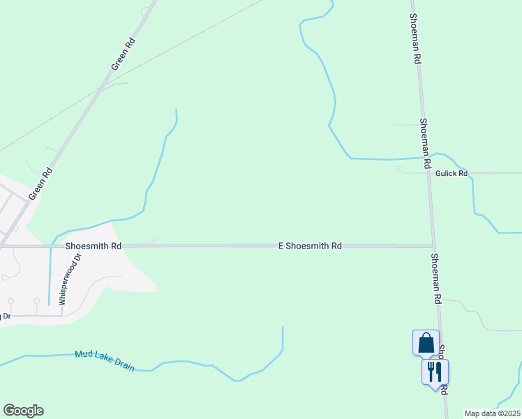 map of restaurants, bars, coffee shops, grocery stores, and more near 221 Shoesmith Road in Ingham County