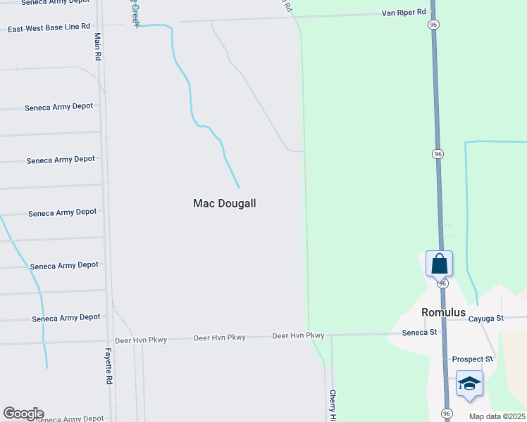 map of restaurants, bars, coffee shops, grocery stores, and more near in Romulus