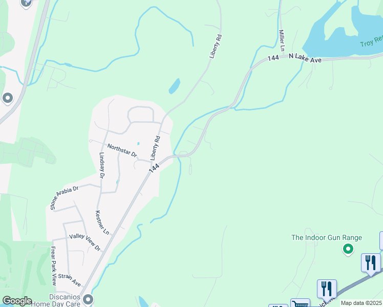 map of restaurants, bars, coffee shops, grocery stores, and more near 399 North Lake Avenue in Troy