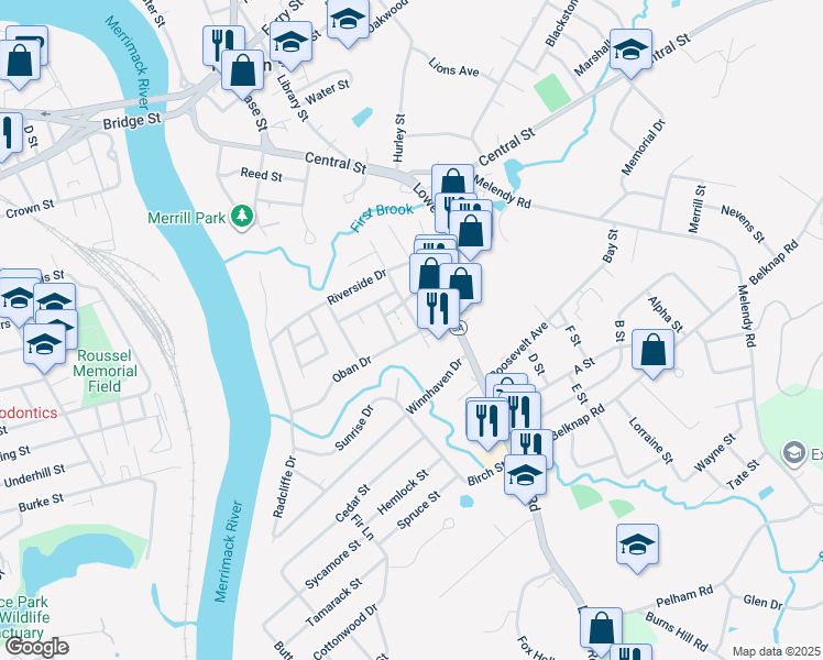 map of restaurants, bars, coffee shops, grocery stores, and more near 29 Cross Street in Hudson