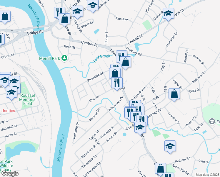 map of restaurants, bars, coffee shops, grocery stores, and more near 29 Cross Street in Hudson
