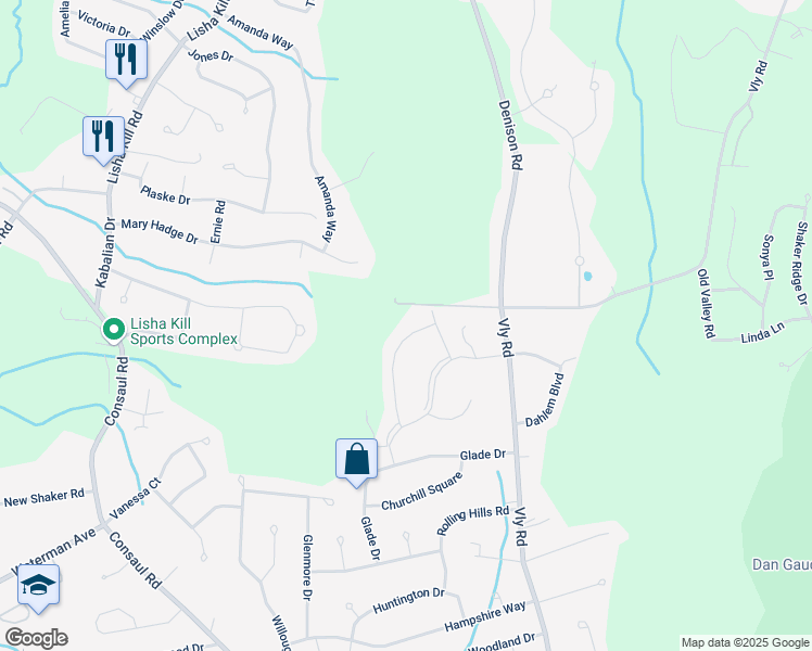 map of restaurants, bars, coffee shops, grocery stores, and more near 28 Cambridge Court in Schenectady