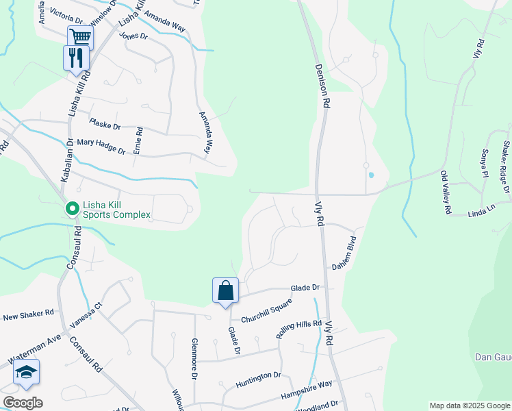 map of restaurants, bars, coffee shops, grocery stores, and more near 28 Cambridge Court in Schenectady