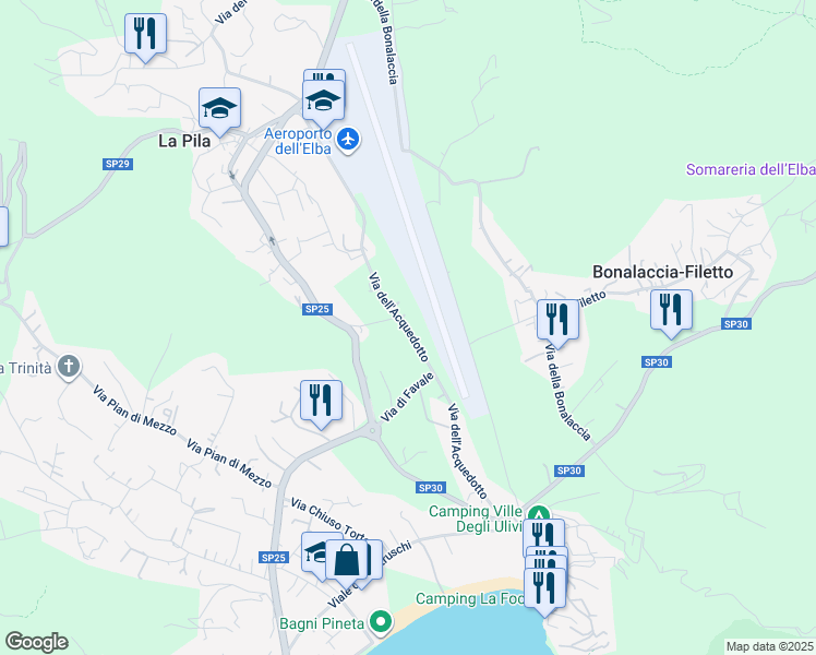 map of restaurants, bars, coffee shops, grocery stores, and more near 1011 Via dell'Acquedotto in Provincia di Livorno