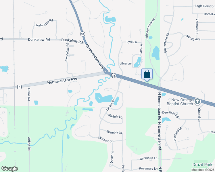 map of restaurants, bars, coffee shops, grocery stores, and more near 6637 Chesapeake Road in Racine