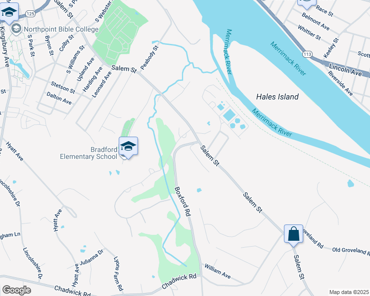 map of restaurants, bars, coffee shops, grocery stores, and more near 77 Valley View Avenue in Haverhill