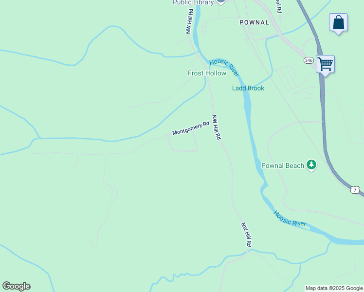 map of restaurants, bars, coffee shops, grocery stores, and more near 203 Valley View Drive in Pownal