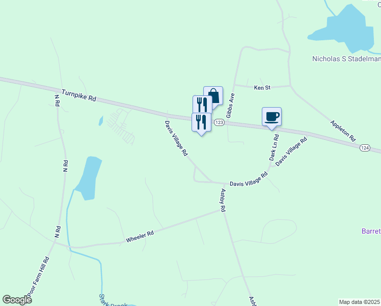 map of restaurants, bars, coffee shops, grocery stores, and more near 800 Turnpike Road in New Ipswich
