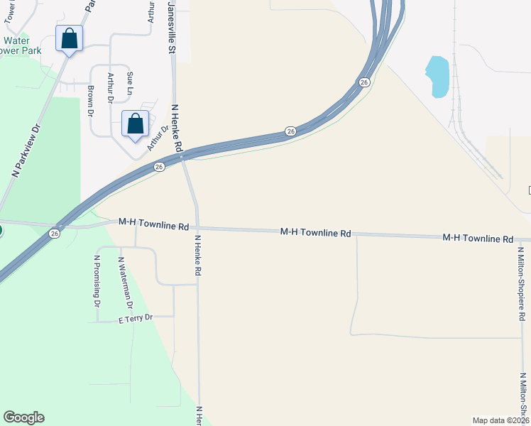 map of restaurants, bars, coffee shops, grocery stores, and more near 5805 East M H Townline Road in Milton