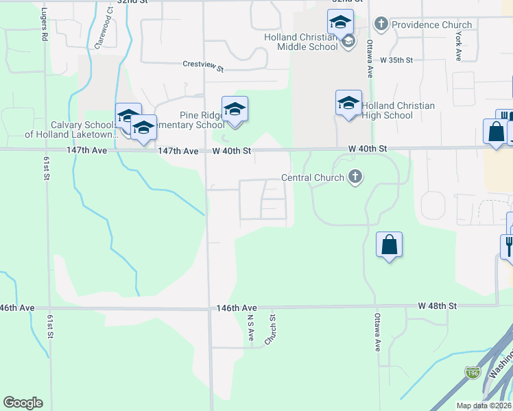 map of restaurants, bars, coffee shops, grocery stores, and more near 576 Brownstone Street in Holland
