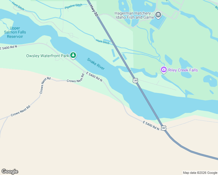map of restaurants, bars, coffee shops, grocery stores, and more near 52 Bell Rapids Road in Hagerman
