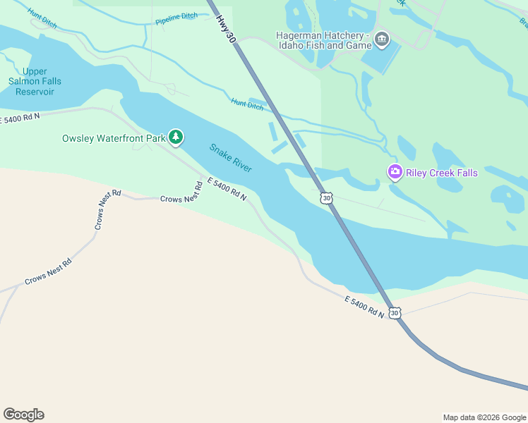 map of restaurants, bars, coffee shops, grocery stores, and more near 52 Bell Rapids Road in Hagerman