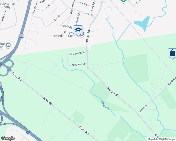 map of restaurants, bars, coffee shops, grocery stores, and more near 969 Kings Road in Schenectady