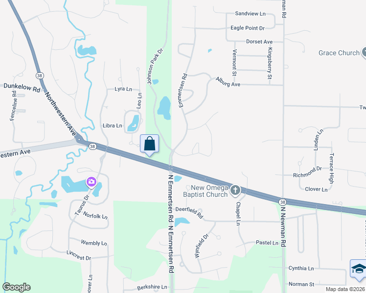 map of restaurants, bars, coffee shops, grocery stores, and more near 3241 North Emmertsen Road in Racine
