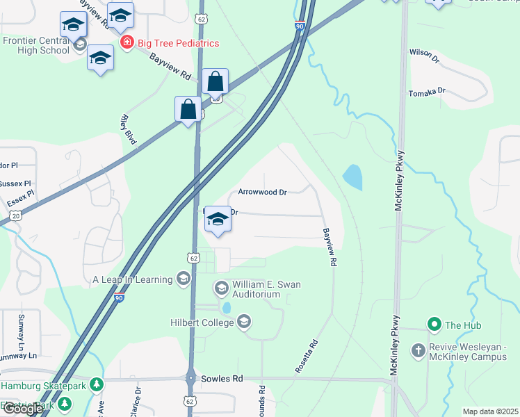 map of restaurants, bars, coffee shops, grocery stores, and more near 4294 Beetow Dr in Hamburg