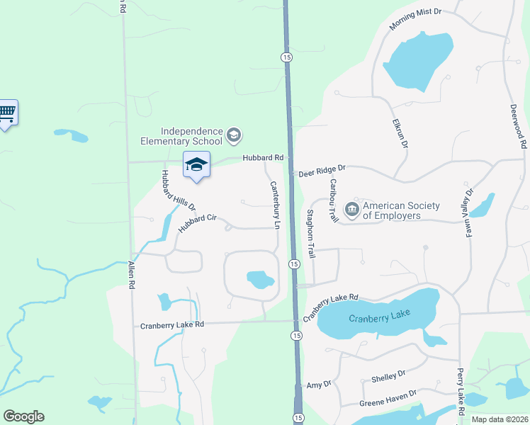 map of restaurants, bars, coffee shops, grocery stores, and more near 6737 Belmont Court in Clarkston
