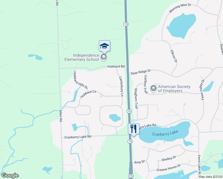 map of restaurants, bars, coffee shops, grocery stores, and more near 6737 Belmont Court in Clarkston