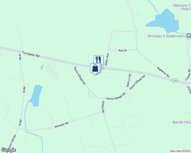 map of restaurants, bars, coffee shops, grocery stores, and more near 800 Turnpike Road in New Ipswich