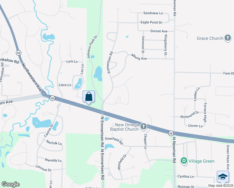 map of restaurants, bars, coffee shops, grocery stores, and more near 3235 Blazing Star Drive in Racine