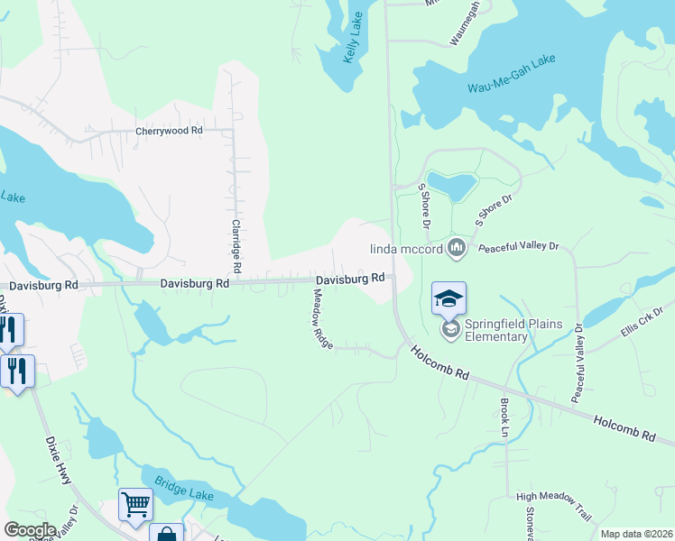 map of restaurants, bars, coffee shops, grocery stores, and more near 9039 Davisburg Road in Clarkston
