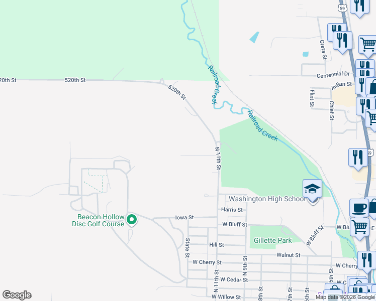 map of restaurants, bars, coffee shops, grocery stores, and more near 1106 Saint Andrew's Drive in Cherokee