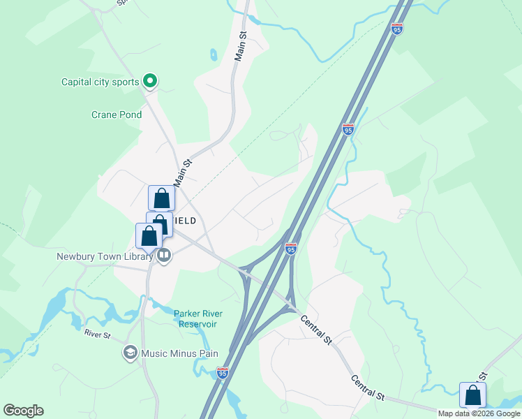 map of restaurants, bars, coffee shops, grocery stores, and more near 5 Lenway Road in Newbury