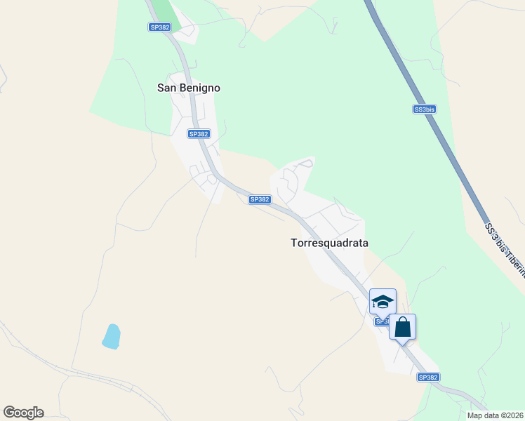 map of restaurants, bars, coffee shops, grocery stores, and more near Via Crocifisso in Torresquadrata