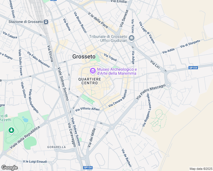 map of restaurants, bars, coffee shops, grocery stores, and more near 42 Via Unione Sovietica in Grosseto