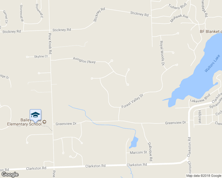 map of restaurants, bars, coffee shops, grocery stores, and more near 5193 Forest Valley Drive in Clarkston
