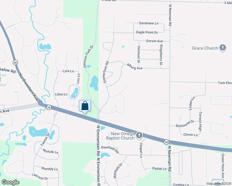 map of restaurants, bars, coffee shops, grocery stores, and more near 6008 Indigo Drive in Racine
