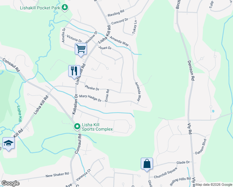 map of restaurants, bars, coffee shops, grocery stores, and more near 41 Plaske Drive in Schenectady