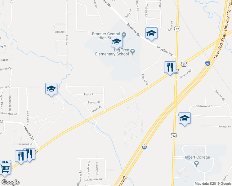 map of restaurants, bars, coffee shops, grocery stores, and more near 4650 Southwestern Boulevard in Hamburg